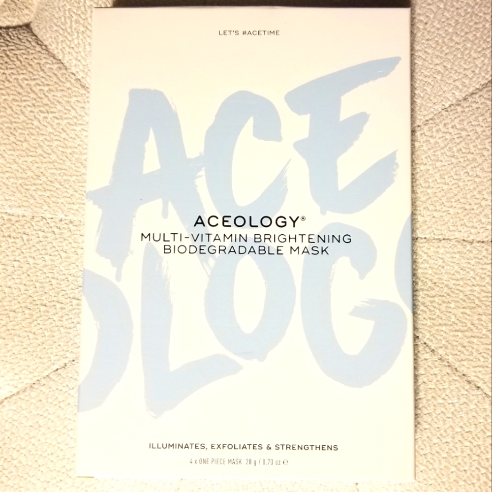 Aceology - Multi-vitamin brightening biodegradable masks pack of 4